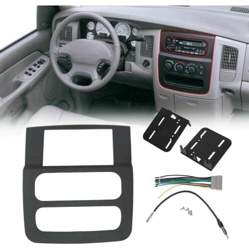 2 Din Car Stereo Radio Panel Frame DVD Panel Audio Mounting Dash Kit Adapter for Dodge Ram 2002-2005