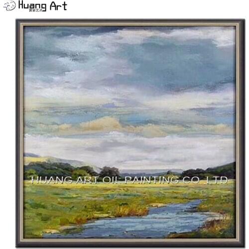 Hand Painted Impression Landscape Oil Painting for Living Room Decor Popular Sky Nature Scenery Wall Painting for Hotel Art