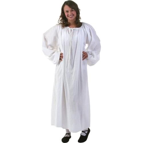 Halloween stage performance adult female Renaissance cotton white robe long skirt inner skirt dress costume