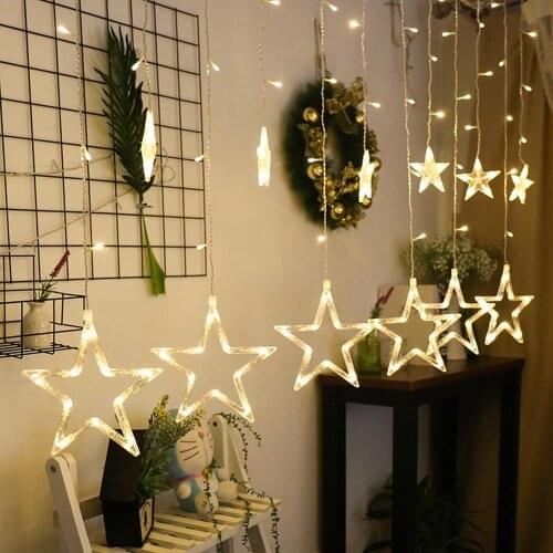LED Star fairy Lights string Christmas Garland led Indoor home party decoration String light for Wedding Holiday 110V 220V