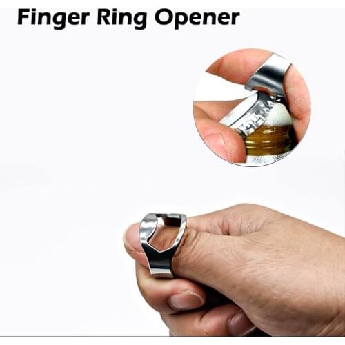 EDC Outdoor Unique Creative Versatile Stainless Steel Finger Ring Ring-Shape Beer Bottle Opener