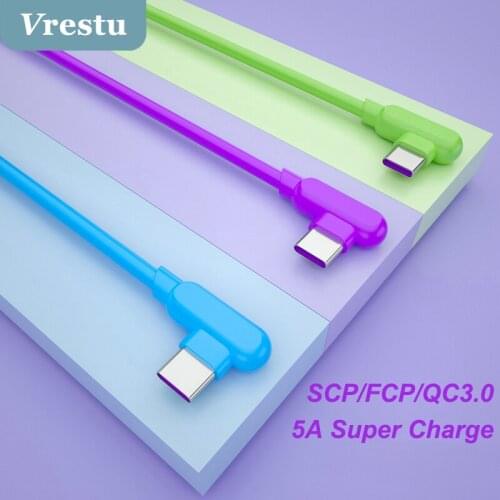 5A Type C Cable Supercharge for Huawei P40 P50 Pro Mate 40 Pro Honor 20 30 V30 20 Pro Nova 7 8 USB Cabo Super Fast Charging Wire