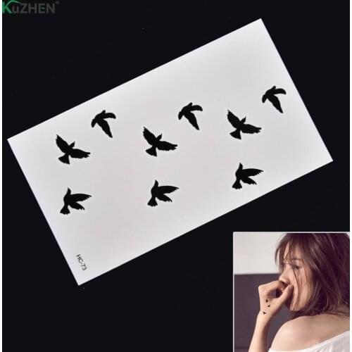 1PCS Waterproof Temporary Tattoo Sticker Swallow fly bird Flash Tatoo Fake Tatto arm leg Wrist Foot hand For Girl Men Women kids