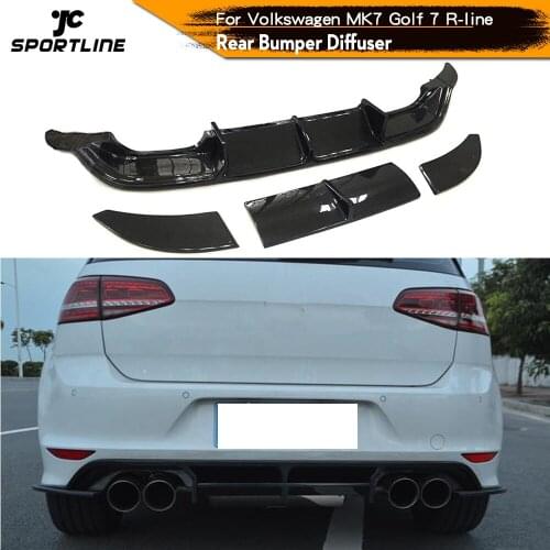 Carbon Fiber Rear Bumper Diffuser Lip Spoiler for Volkswagen VW GOLF 7 VII MK7 R LINE 2014 - 2017 Rear Diffuser Spoiler FRP