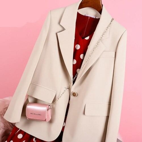 Black Office Blazer Jacket Womens 2021 Spring Autumn Slim Long Sleeve Short Coat Single Button Female Casual Outwear Blazers