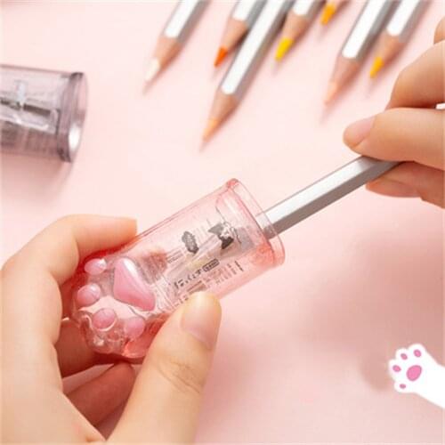 1pc Cat Claw Shape Pencil Sharpener Kawaii Stationery Portable Pencil Sharpener School Supplies Stationery Student Kids Gift