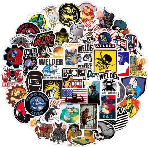 10/30/50PCS Welding Worker Graffiti Stickers DIY Motorcycle Luggage Guitar Skateboard Classic Toy Cool Sticker Decals for Kids