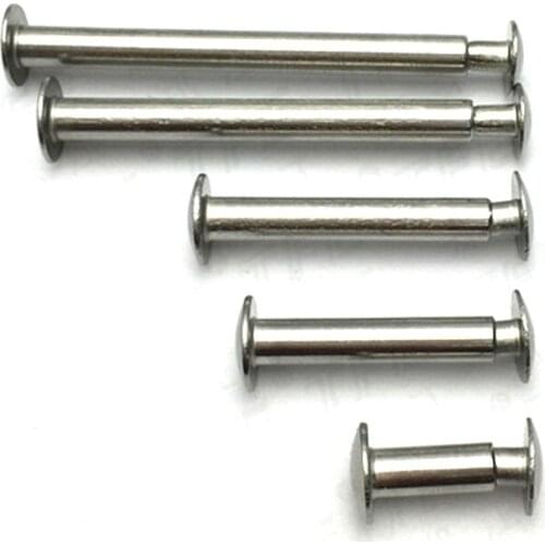 10pcs M5 304 stainless steel butt rivet Album screw Semi-hollow set mother and child rivets 16~30mm Length