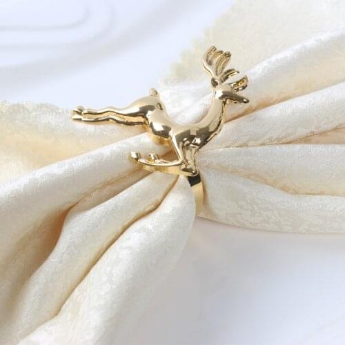 20pcs/lot Fashion exquisite fashion deer napkin ring napkin buckle hotel restaurant, Christmas napkin rings Golden