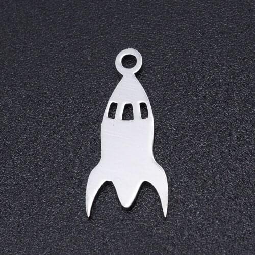 5pcs/lot 100% Stainless Steel Rockets Charms Wholesale Accept OEM Order DIY Necklace Bracelet Making Charms Never Tarnish