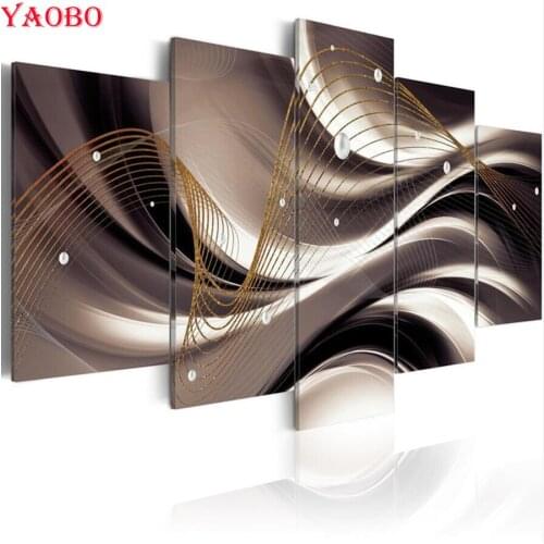5pcs sets diamond Painting diy 3d diamond embroidery sale wall art modern Abstract lines painting rhinestone mosaic pictures