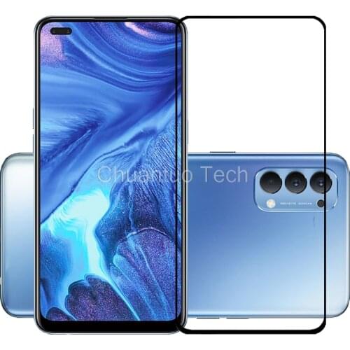 75 Pcs/Lot 2.5D Premium Tempered Glass Full Cover Screen Protector Protective Film for OPPO Reno 4/Reno 4 5G/Reno 4 Z/Reno 4 SE