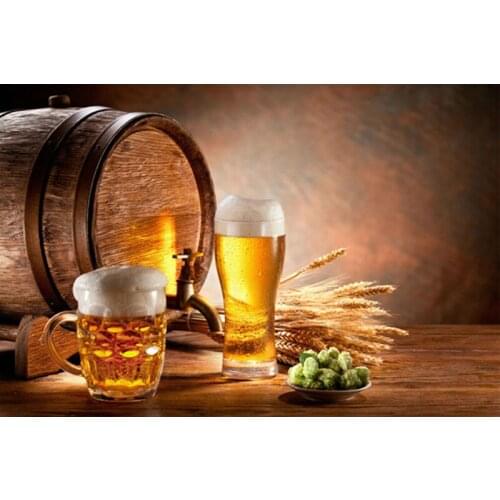 Diamond Embroidery Beer Barrel Needlework 5D Diy Diamond Painting Cross Stitch Full Drill Harvest Dinner Home Decoration Picture