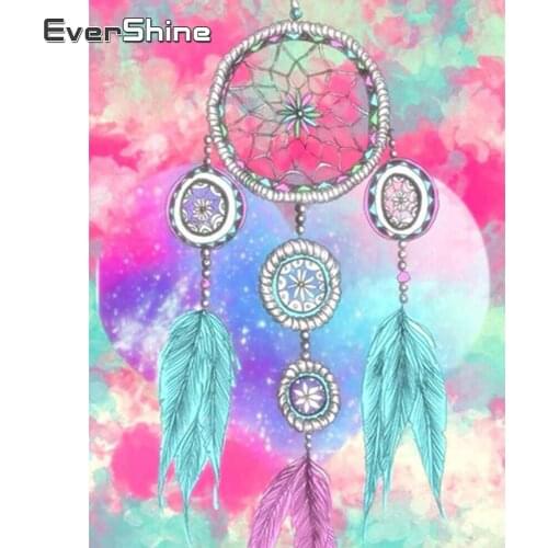 Evershine Diamond Painting Dream Catcher Cross Stitch Kit Diamond Embroidery Landscape Diamond Mosaic Full Square Set Home Art