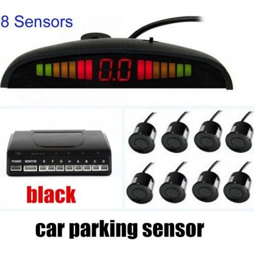 Car LED Parking Sensor Kit Display 8 Sensors 12V Reverse Assistance Backup Alarm Alert BEBE Loud Radar Monitor System 8 Colors