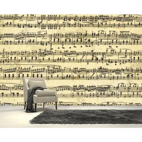 Custompapel de parede infantil, Retro music sheet music mural for childrens room bedroom living room wall paper