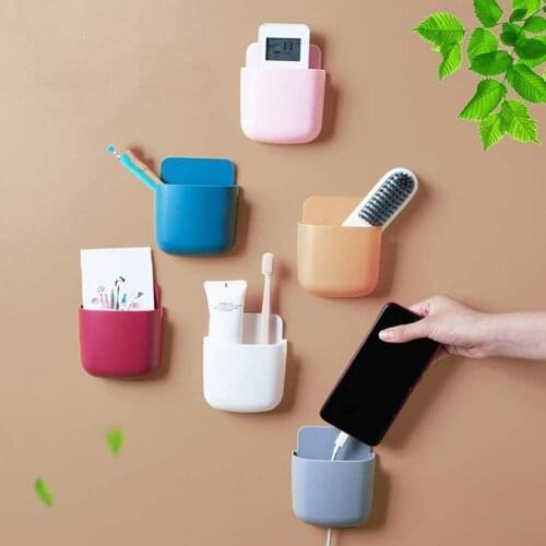 Remote Control Holder Wall Mounted Organizer Air Conditioner TV Storage Box Mobile Phone Plug Multifunction Holder