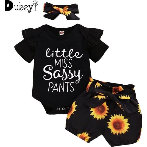 Baby Sunflower Outfit Kids Girls Clothes Outfits Fashion Clothes Sets 3 Piece Sets for Kids Baby Girl Clothes Set