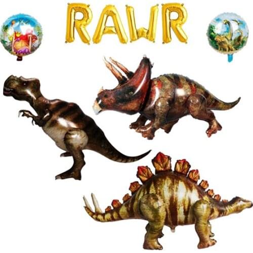 Giant Simulator 3D Dinosaur Balloon RAWR Banner for Dinosaur Hawaiian Birthday Baby Shower Party Decorations