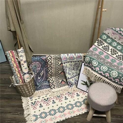 Bedroom Cotton Tassel Prayer Rugs for Household Kitchen Doormat Living RoomHome Foot Pad