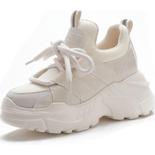 RASMEUP Genuine Leather Womens Platform Sneakers 2020 Summer Fashion Women Breathable Chunky Shoes Ladies Trainers Footwear