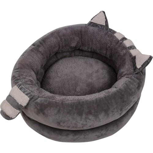 Pet Bed Winter Warm Comfortable Cotton Flannel Sleeping Cushion Bed for Cats Small Dogs