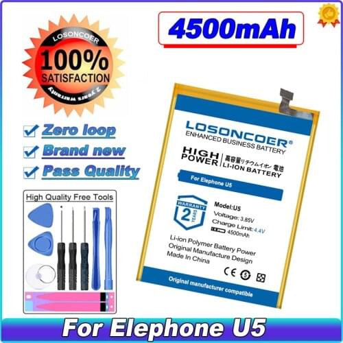 LOSONCOER 4500mAh Mobile Phone Battery For Elephone U5