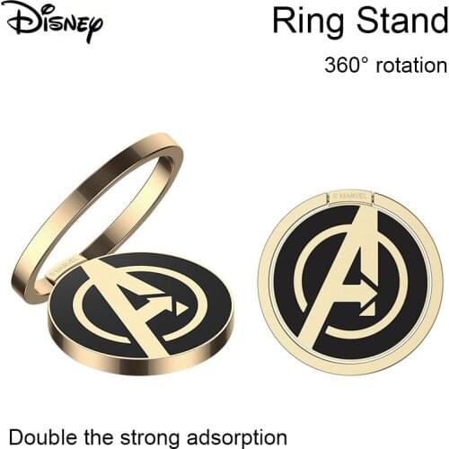 Marvel Avenger Luxury Metal Mobile Phone Socket Holder Universal Telephone Magnetic Car Bracket Stand Accessories Finger Ring