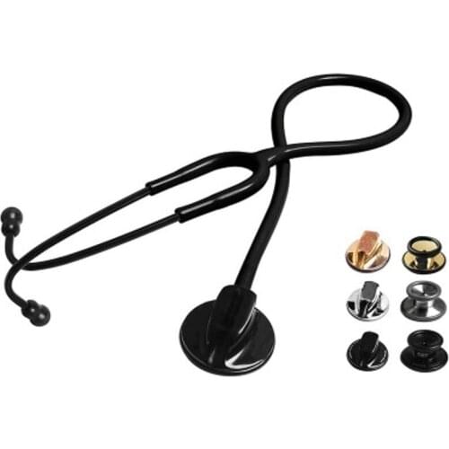 Medical Stethoscope Flat Silver Back Single Listening Headphones Specialty Cardiopulmonary Breathing Noise Care Tool Adult