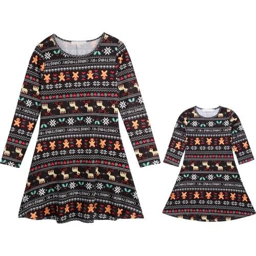 Menoea Family Matching Outfits New Autumn Mommy and Me Christmas Dresses Clothes Mother Daughter Women Girls Homewear Pajamas
