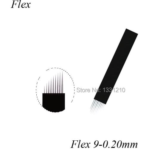 Tebori microblading Kit 50Pcs Laminas Micro neeldles Nano 9 Flex Preta 0.20mm Tobori Manual Blades Agulha