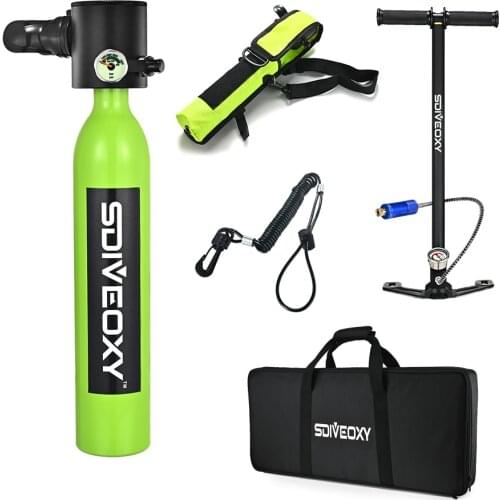 0.5L Mini Diving Oxygen Tank Snorkel Equipment 6 in 1 Snorkeling Set Underwater Oxygen Breathing Pump Air Reservoir Portable