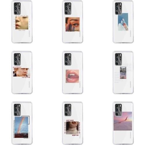 Fashion aesthetic text pictures Phone Case For Huawei P40 P30 P20 Mate Honor 10i 30 20 i 10 40 8x 9x Pro Lite Transparent Cover