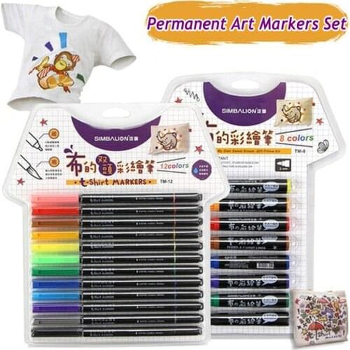 Cloth Fabric Graffiti Art Markers Set Washable Permanent Marker Pens Brush Marker DIY T-shirt Shoes Paint Markers