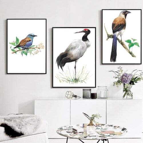 Birds Wall Painting Watercolor Prints Canvas Posters For Home Office Study Room Decoration A3 A4 Size
