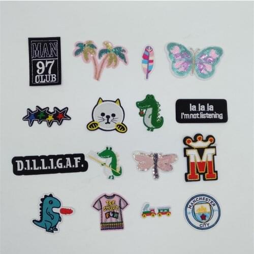 New arrive Sequins Sewing Patches Embroidery Ironing Clothing Repair Clothes Pants Badges Iron Patches Decorative Accessories