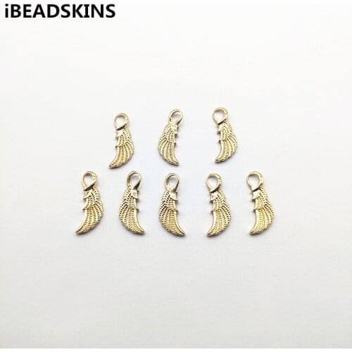New arrival! 22x9mm 100pcs Copper Feather shape Charm for Necklace jewelry DIY making /Earrings parts,hand Made Jewelry DIY