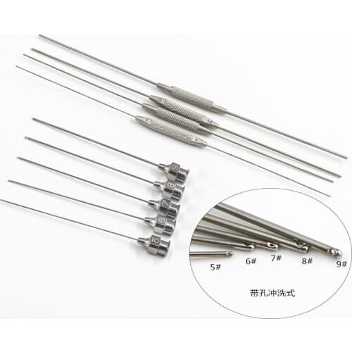 Ophthalmology microscopy equipment Lacrimal duct probe Lacrimal duct flushing needle Double-headed flushing needle with hole Irr