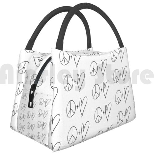 Portable Insulation Bag Peace And Love-White Soma79 Peace Love Charity