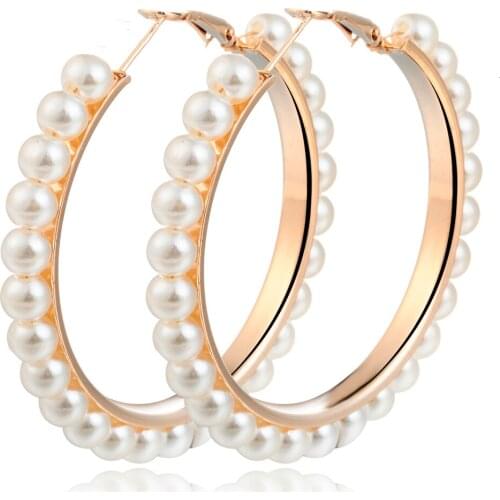 Boucle D'oreille Jewelry Femme Hoop Earrings Fashion Simulated Pearl Earrings For Women 2020 New Brincos Bijoux Jewelry Mujer