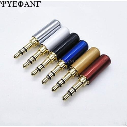 2pcs 3.5mm Jack Audio Plug Gold-plated 3Pole Male Adapter Earphone Plugs Connector DIY Stereo Headphone