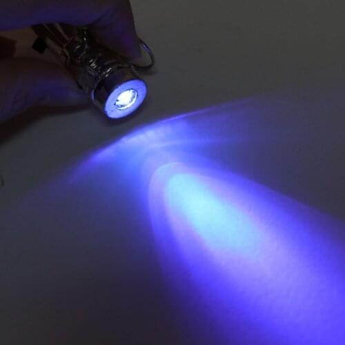 2 In 1 Mini LED Keychain White LED Torch Light and UV Purple Flashlight Keyring