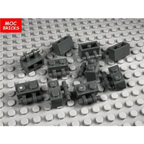 50pcs/lot MOC Bricks DIY Dark gray Brick, Modified 1 x 2 with Handle fit with 30236 Building Blocks Kids Toys for children Dolls