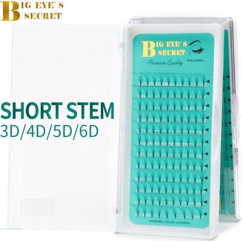Big eyes secret short stem Premade fans makeup false eyelashes Premade pre made volume fans Eyelash Extension lashes