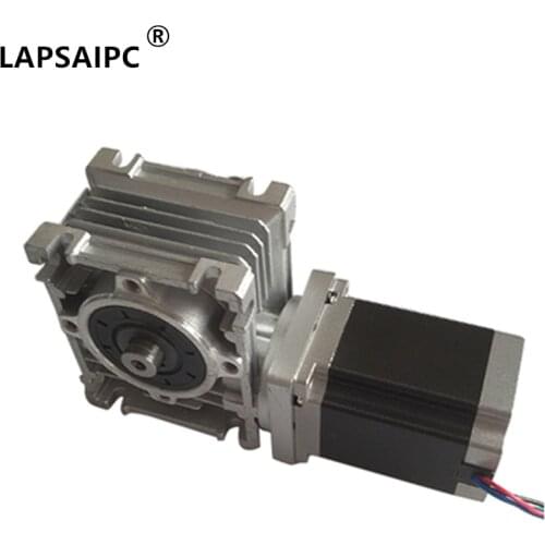Lapsaipc 57HS7630A4RV30 NMRV030 worm gearbox speed reduction geared NEMA23 57HS stepper motor CNC kit with single output shaft