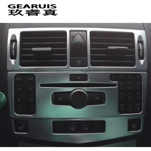 For Mercedes Benz C class W204 Interior Trim Air conditioning CD Control Panel frame Car Styling Stickers cover Auto accessories