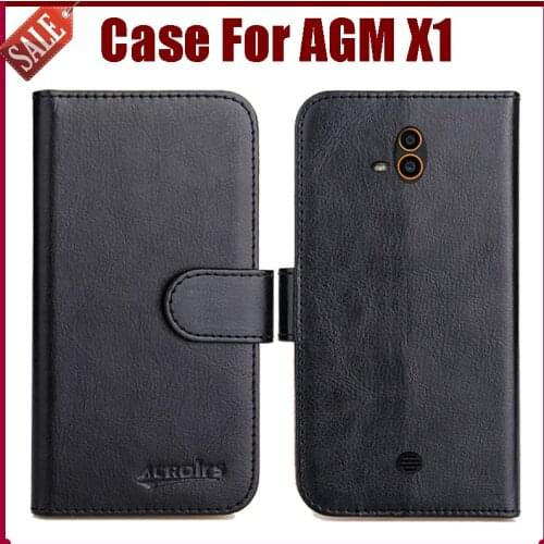 Hot Sale! AGM X1 Case High Quality 6 Colors Flip Leather Exclusive Protective Cover For AGM X1 Case