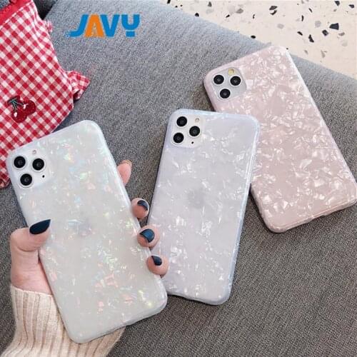 JAVY Soft TPU Glitter Conch Shell Case For iPhone 12 11 Pro Max Mini X XS XR 7 8 6 6S Plus Phone Cover