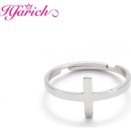 Multiple Style Stainless Steel Rings Simple Cross Snowflake Letter V Shaped Jewelry Ring for Woman Wedding Valentines Gifts