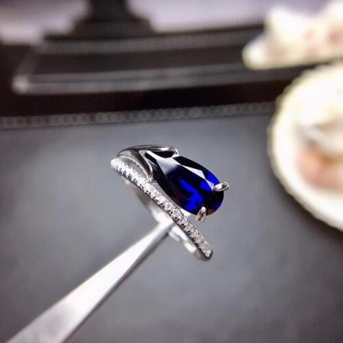 Big sale exquisite blue sapphire gemstone ring for women natural gem 925 sterling silver ring birthday gift
